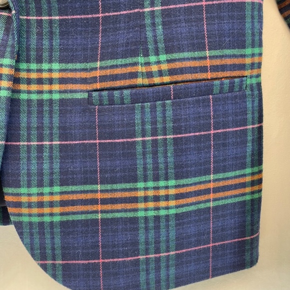 Merona Blazer Plaid Blue Green Women’s Size 4 – Like New - Picture 12 of 14